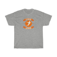 Clemson Lacrosse Logo With Lacrosse Player Fan Shirt