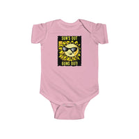 Suns Out Guns Out with Cool Sun Onesie Infant Bodysuit for Baby Boys or Girls