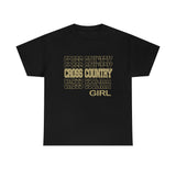 Cross Country Girl in Modern Stacked Lettering T-Shirt