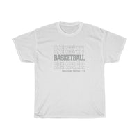 Basketball Massachusetts in Modern Stacked Lettering