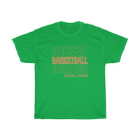 Basketball Oakland in Modern Stacked Lettering