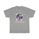 100% Quarter Rican Funny Ripped with Flags T-Shirt