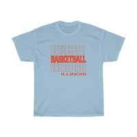 Basketball Illinois in Modern Stacked Lettering
