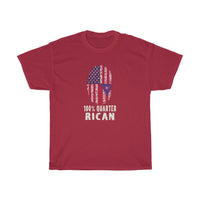 100% Quarter Rican Funny Puerto Rican American Fingerprint T-Shirt