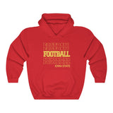 Football Iowa State in Modern Stacked Lettering Hoodie